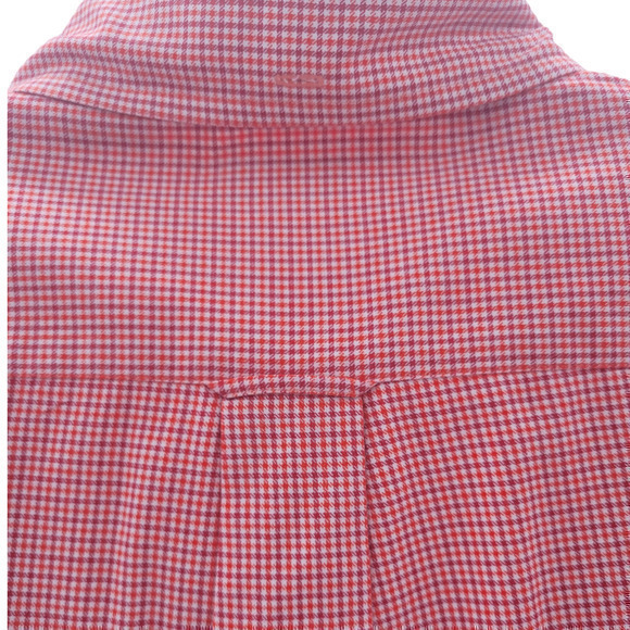 Henry Cotton's Red White Check Long Sleeve Chest Pocket Button Down Dress Shirt - Picture 10 of 14